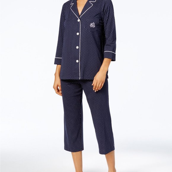 Lauren Ralph Lauren Other - Lauren Ralph Lauren 3/4 Sleeve Cotton Notch PJ's